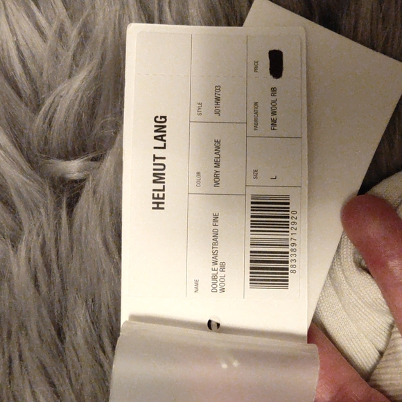 helmut lang off white double waistband fine wool rib skirt - Picture 5 of 7